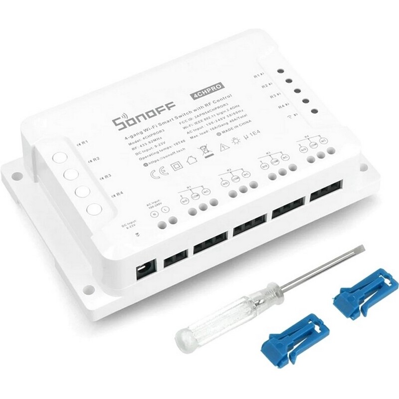 Умный 4-канальный переключатель Sonoff Wi-Fi 4CHPROR3
