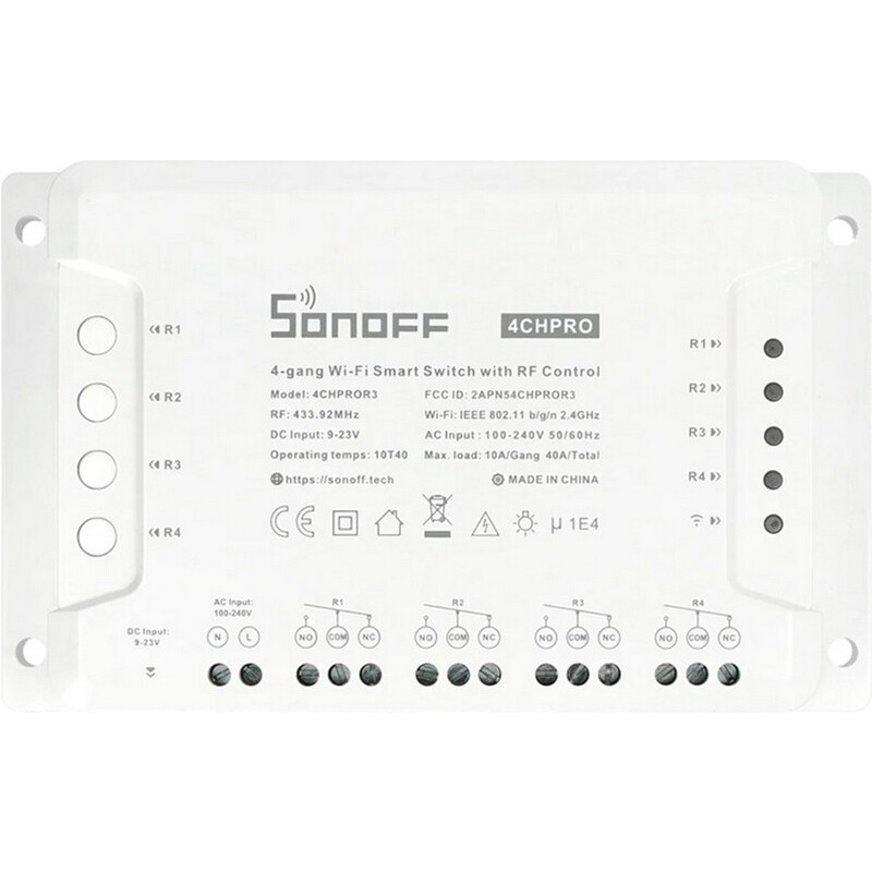 Умный 4-канальный переключатель Sonoff Wi-Fi 4CHPROR3