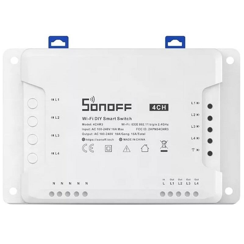 Умный 4-канальный переключатель Sonoff Wi-Fi 4CHR3