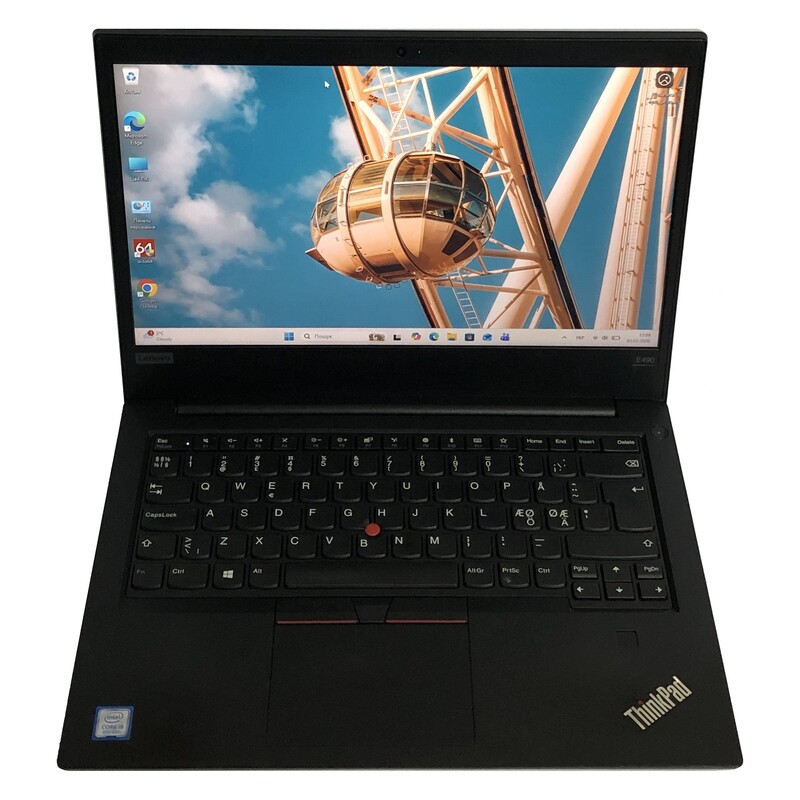 Ноутбук Lenovo ThinkPad E490 / 14" FullHD IPS / i5-8265U / 8GB / 256GB SSD / Win11Pro / сканер отпечатка - Б/у