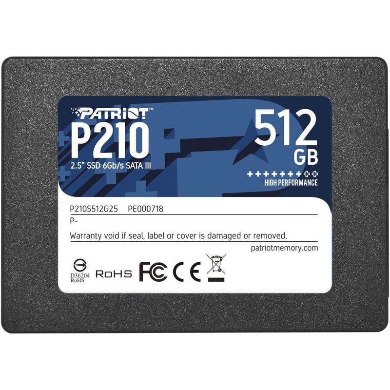 Накопитель SSD  512GB Patriot P210 2.5" SATAIII TLC (P210S512G25)