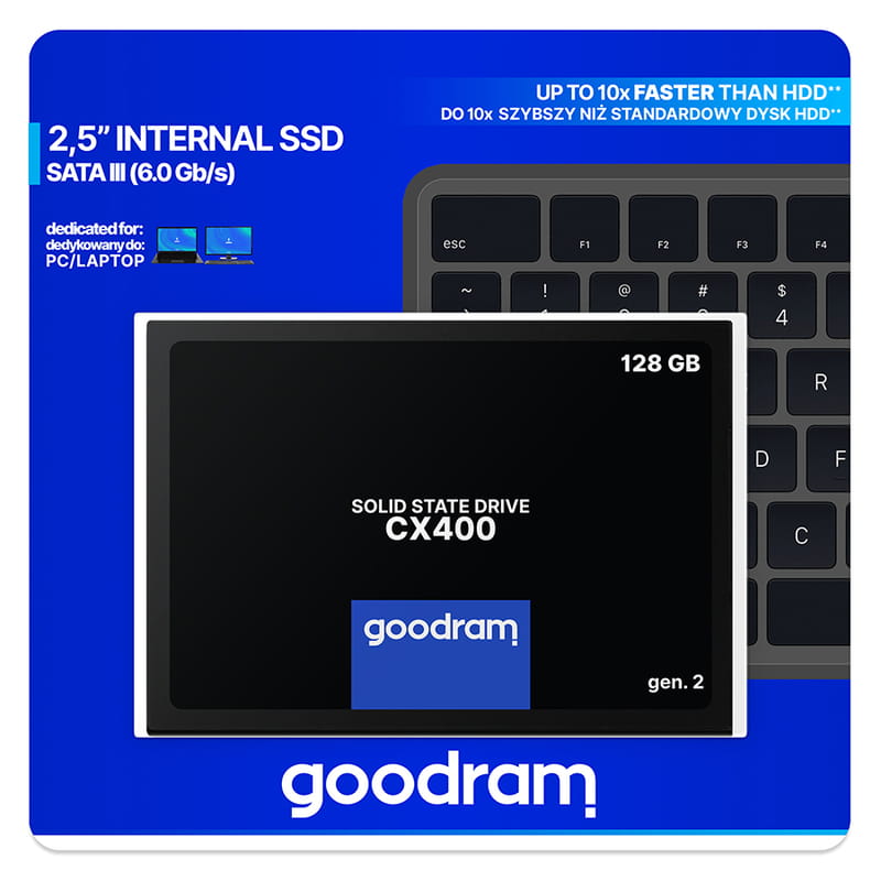 Накопитель SSD  128GB Goodram CX400 Gen.2 2.5" SATAIII 3D TLC (SSDPR-CX400-128-G2)
