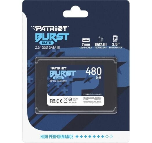 Накопичувач SSD  480GB Patriot Burst Elite 2.5" SATAIII TLC (PBE480GS25SSDR)