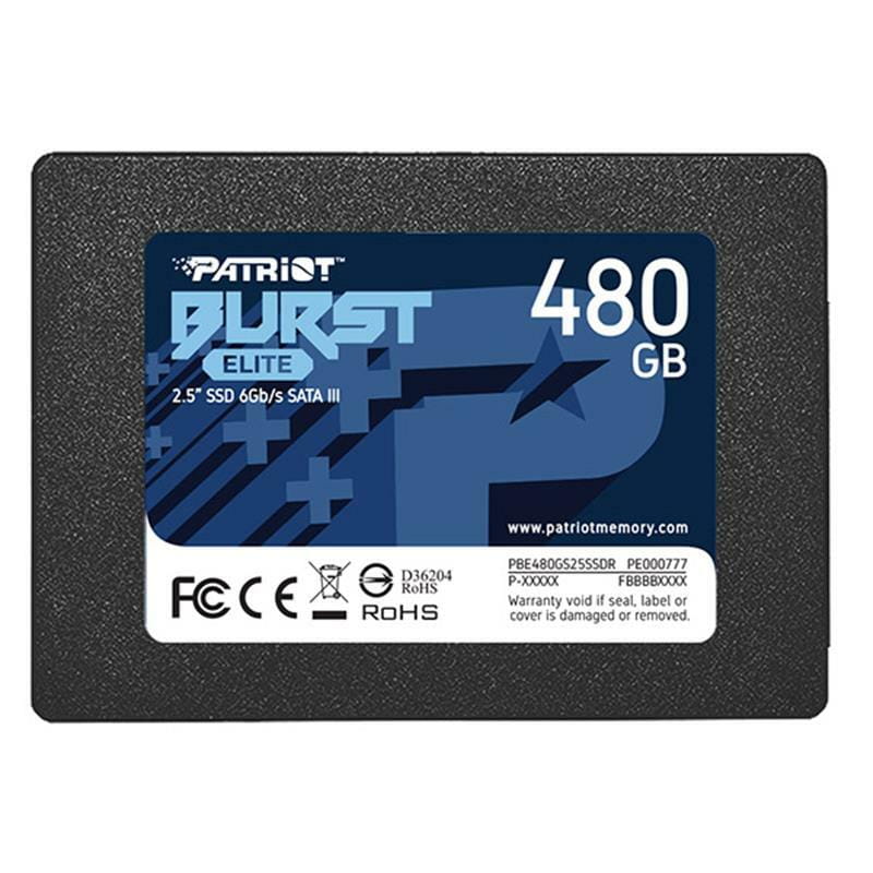 Накопичувач SSD  480GB Patriot Burst Elite 2.5" SATAIII TLC (PBE480GS25SSDR)