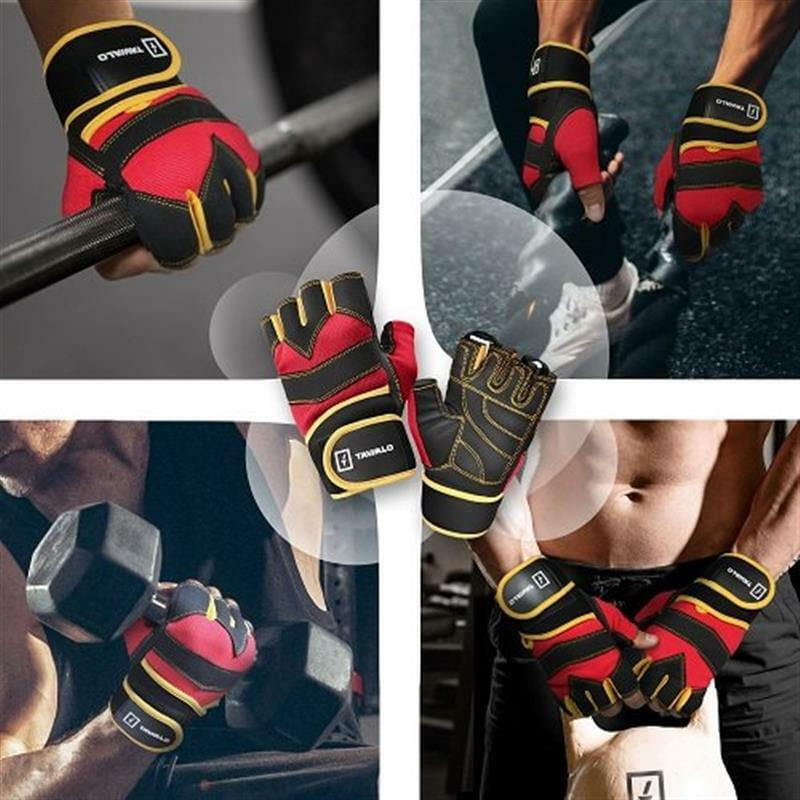 Перчатки для фитнеса Tavialo мужские M Black-Red-Yellow (189203007)
