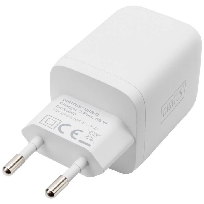 Сетевое зарядное устройство Digitus (2USB Type-C, 3A) 65W White (DA-10063)