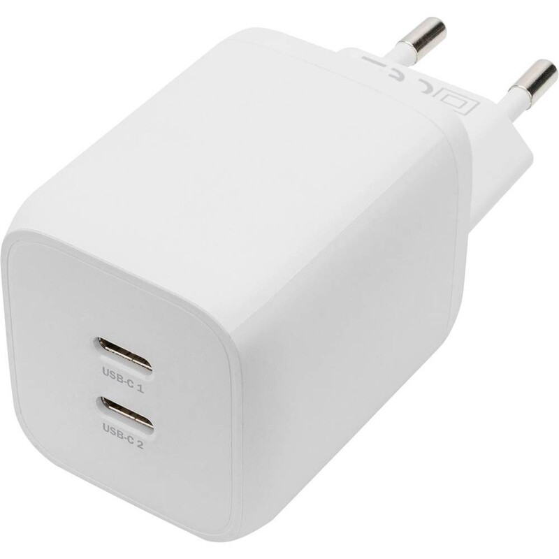 Сетевое зарядное устройство Digitus (2USB Type-C, 3A) 65W White (DA-10063)