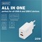 Фото - Сетевое зарядное устройство Digitus (1USB-C, 3A, 1USB-A, 3A) 20W White (DA-10300) | click.ua