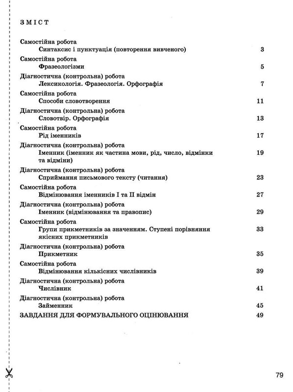 НУШ Контроль результатів навчання Українська мова. 6 клас