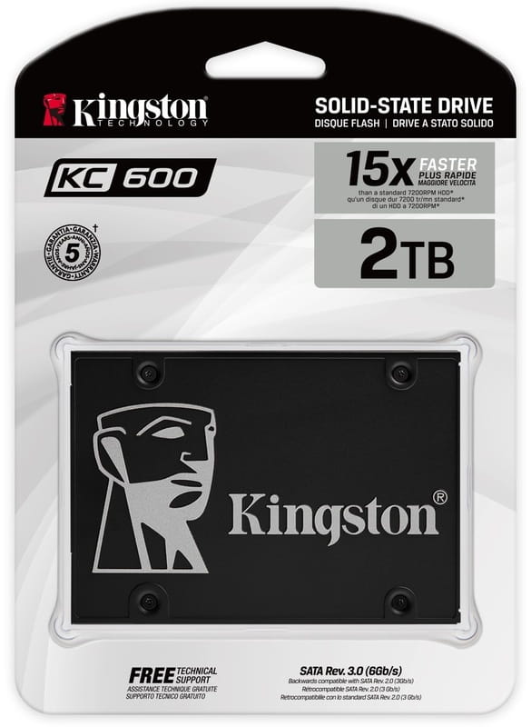 Накопитель SSD 2TB Kingston KC600 2.5" SATAIII 3D TLC (SKC600/2048G)