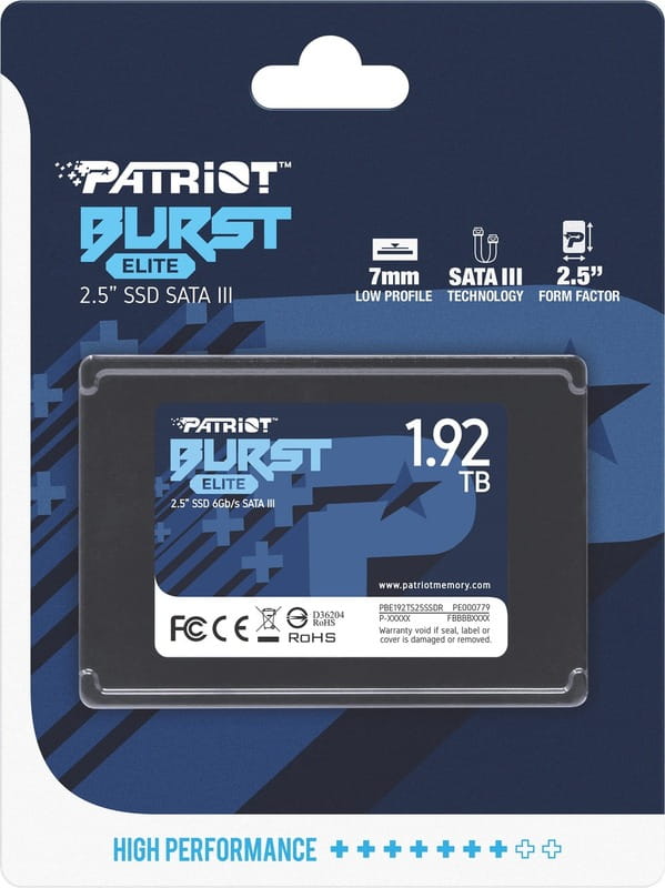 Накопитель SSD 1.92TB Patriot Burst Elite 2.5" SATAIII TLC (PBE192TS25SSDR)