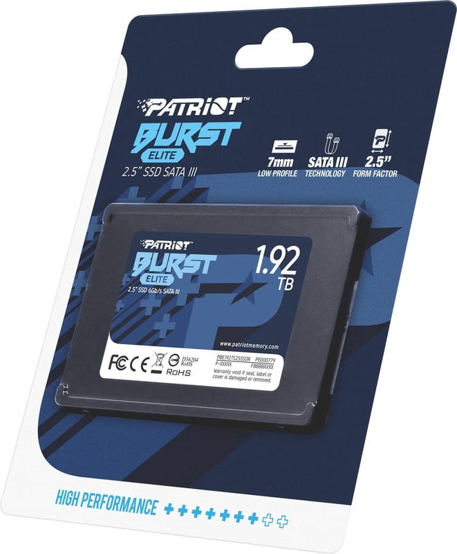 Накопитель SSD 1.92TB Patriot Burst Elite 2.5" SATAIII TLC (PBE192TS25SSDR)