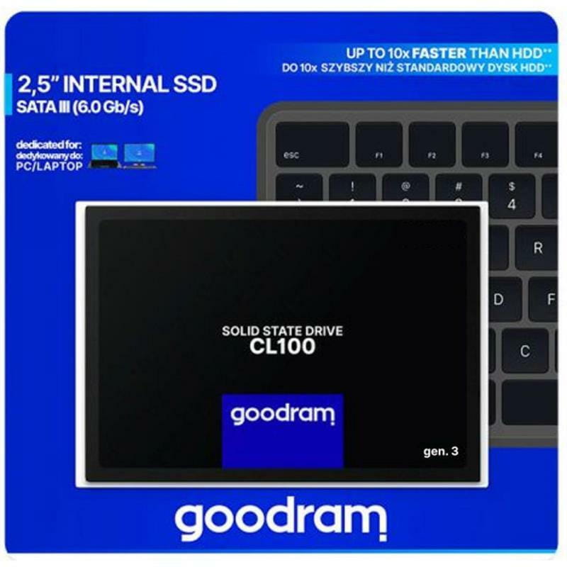 Накопитель SSD  480GB GOODRAM CL100 GEN.3 2.5" SATAIII TLC (SSDPR-CL100-480-G3)