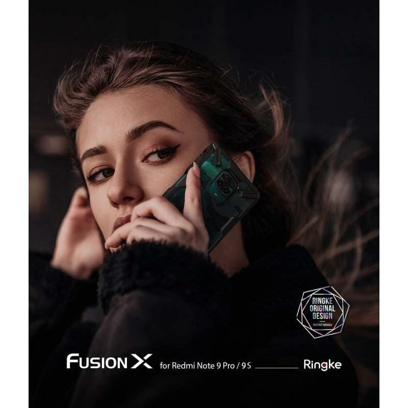 Чехол-накладка Ringke Fusion X для Xiaomi Redmi Note 9S/Note 9 Pro/Note 9 Pro Max Camo Black (RCX4809)