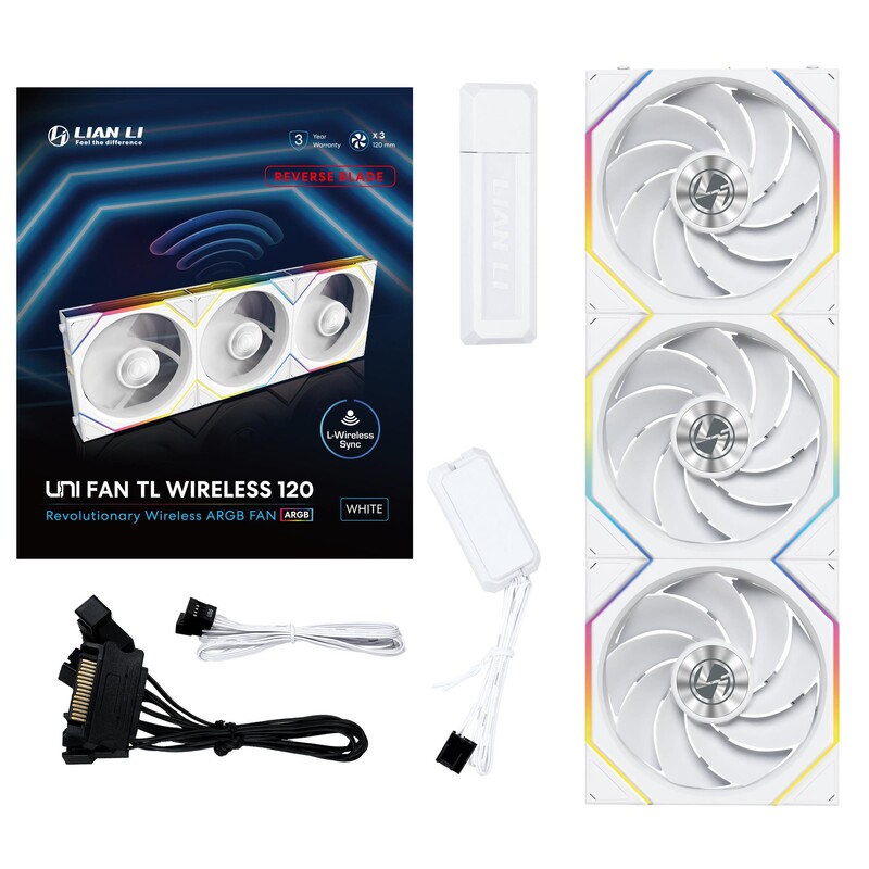 Вентилятор Lian Li Uni Fan TL Wireless Reverse 120-3 White (G99.12RTL1W3W.00)