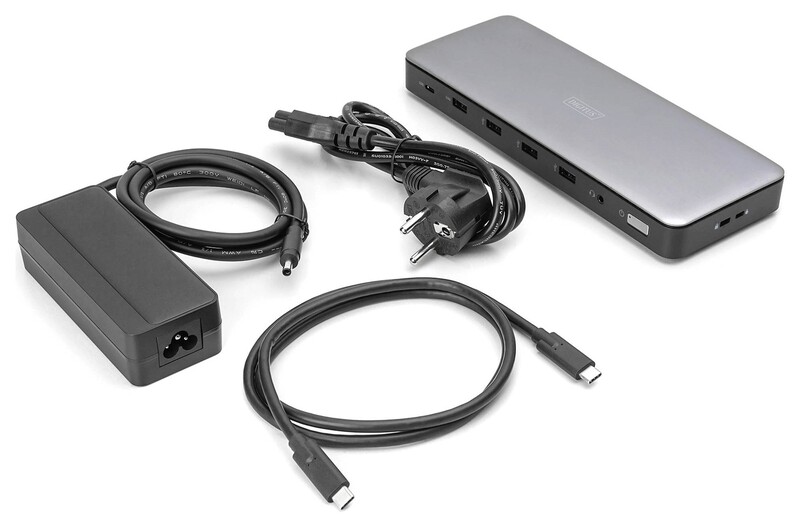 Док-станция Digitus USB-C USB3.2х4/USB-C/HDMIx3/DisplayPortx2/RJ45/Audio (DA-70918)