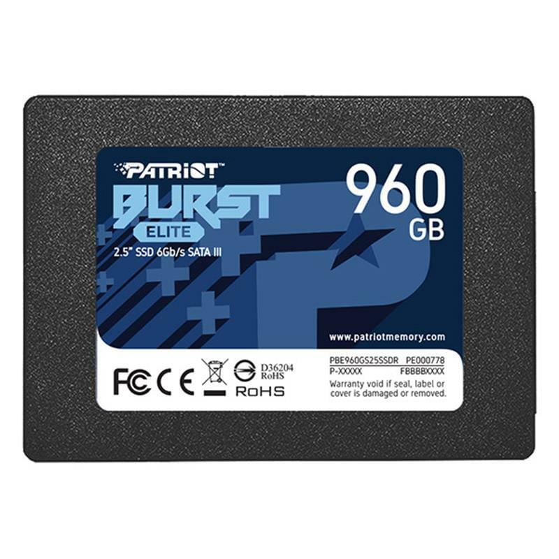Накопитель SSD  960GB Patriot Burst Elite 2.5" SATAIII TLC (PBE960GS25SSDR)