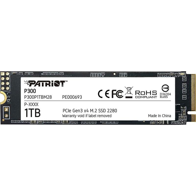 Накопитель SSD 1TB Patriot P300 M.2 2280 PCIe 3.0 x4 NVMe TLC (P300P1TBM28)