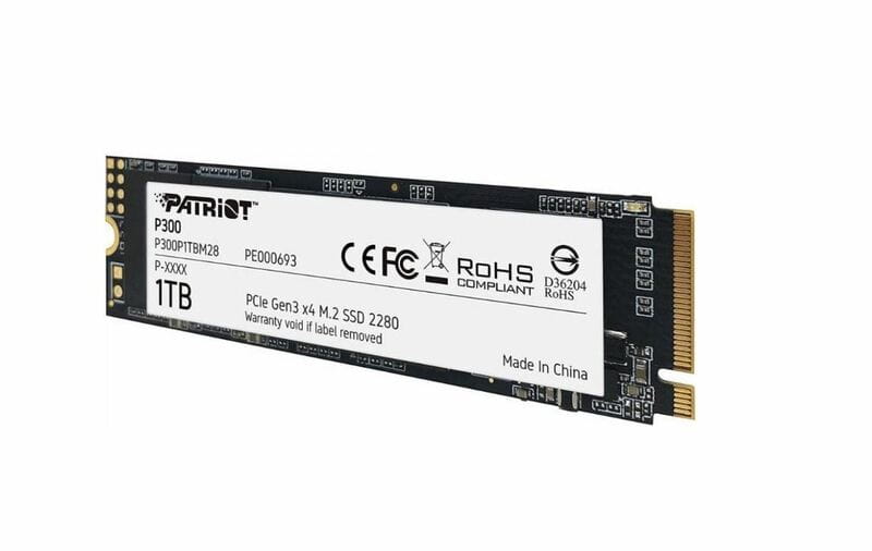 Накопитель SSD 1TB Patriot P300 M.2 2280 PCIe 3.0 x4 NVMe TLC (P300P1TBM28)