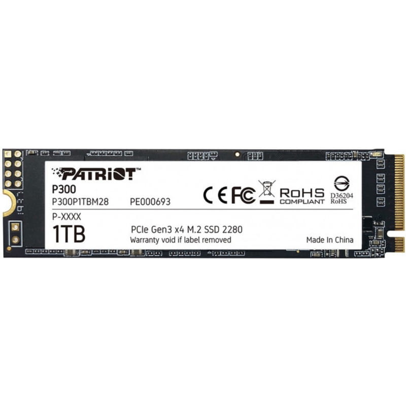 Накопитель SSD 1TB Patriot P300 M.2 2280 PCIe 3.0 x4 NVMe TLC (P300P1TBM28)