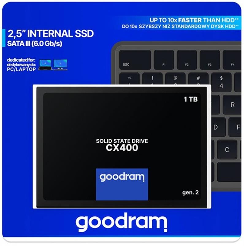 Накопитель SSD 1ТB Goodram CX400 Gen.2 2.5" SATAIII 3D TLC (SSDPR-CX400-01T-G2)