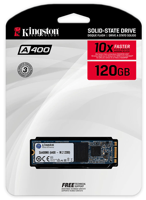 Накопичувач SSD  120GB M.2 SATA Kingston A400 M.2 2280 SATAIII TLC (SA400M8/120G)
