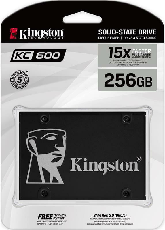Накопитель SSD  256GB Kingston KC600 2.5" SATAIII 3D TLC (SKC600/256G)
