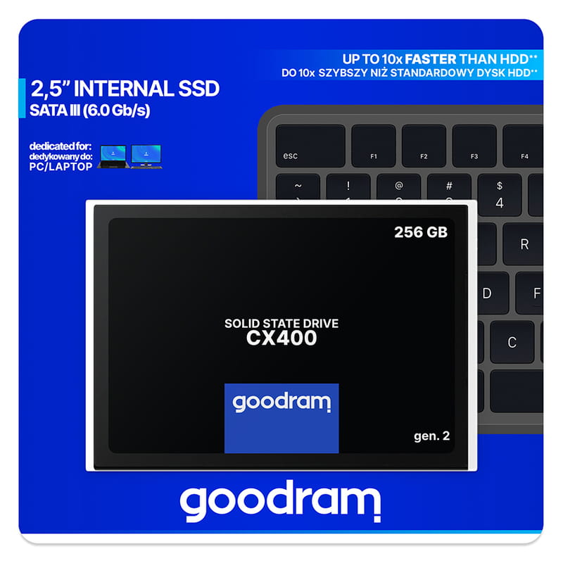 Накопитель SSD  256GB GOODRAM CX400 Gen.2 2.5" SATAIII 3D TLC (SSDPR-CX400-256-G2)