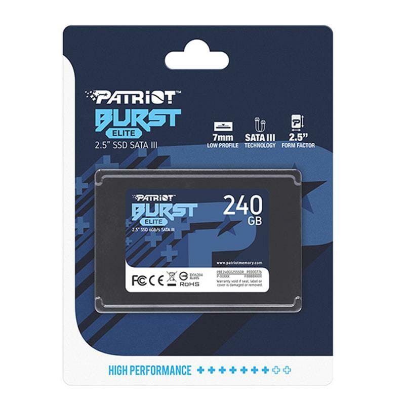 Накопитель SSD  240GB Patriot Burst Elite 2.5" SATAIII TLC (PBE240GS25SSDR)