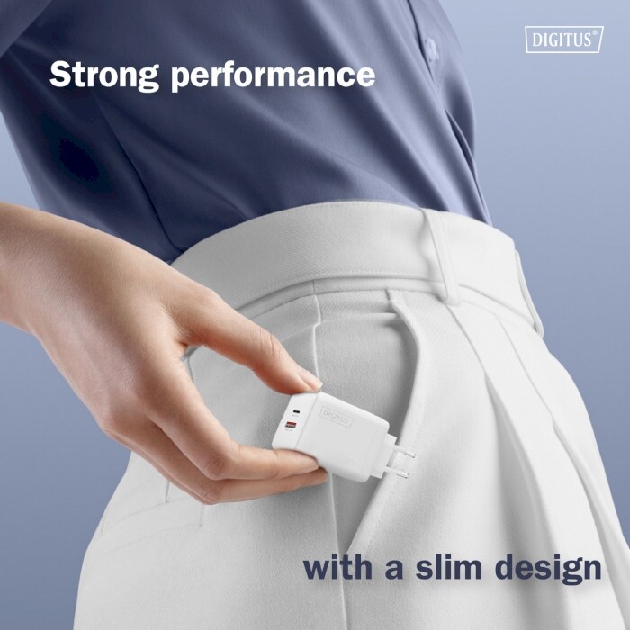 Сетевое зарядное устройство Digitus (1USB-C, 3A, 1USB-A, 3A) 30W White (DA-10301)
