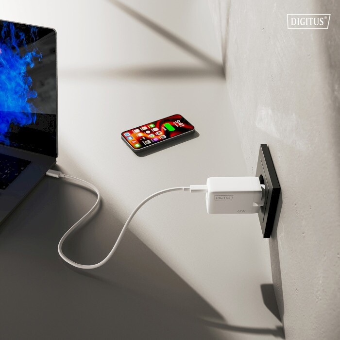 Сетевое зарядное устройство Digitus (2USB-C, 3A, 1USB-A, 3A) 67W White (DA-10303)