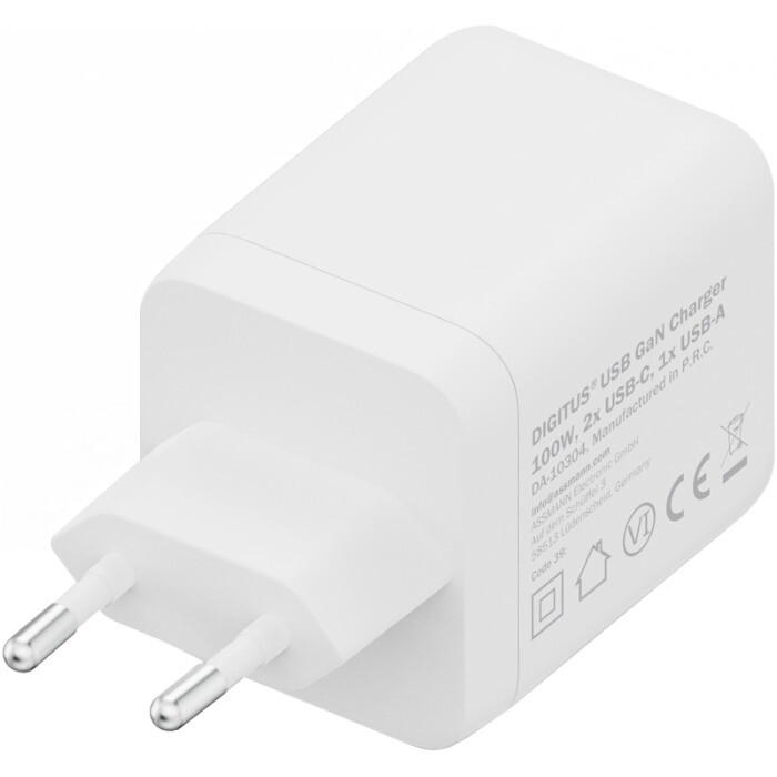 Сетевое зарядное устройство Digitus (2USB-C, 3A, 1USB-A, 3A) 100W White (DA-10304)