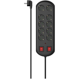 Фильтр питания Hama 10 розеток, 2 м, Black (00223164)