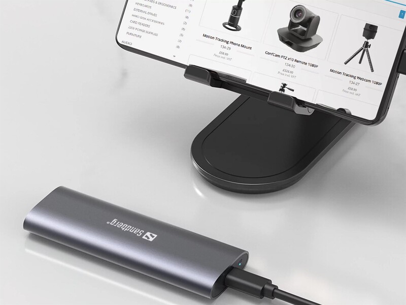 Внешний карман Sandberg для SSD M.2 (NVMe) M-key USB 3.2 Type-C Grey (136-39)
