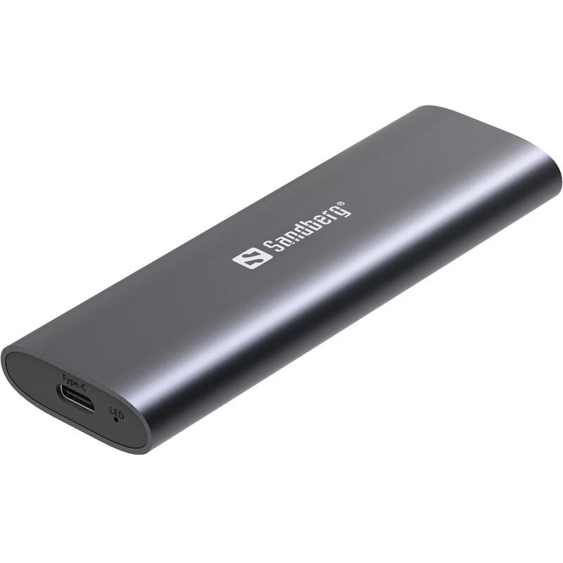 Внешний карман Sandberg для SSD M.2 (NVMe) M-key USB 3.2 Type-C Grey (136-39)