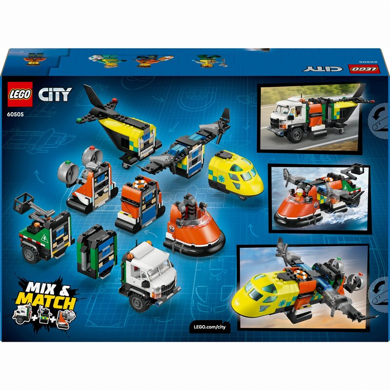 Конструктор LEGO City Ремікс літака, вантажівки та судна на повітряній подушці (60505)