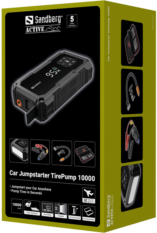 Пуско-зарядное устройство Sandberg Jump Starter 150PSI 10000 mAh Black (421-21)