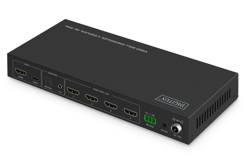 Контролер відеостіни Digitus HDMI - 4xHDMI (F/F), Black (DS-55358)