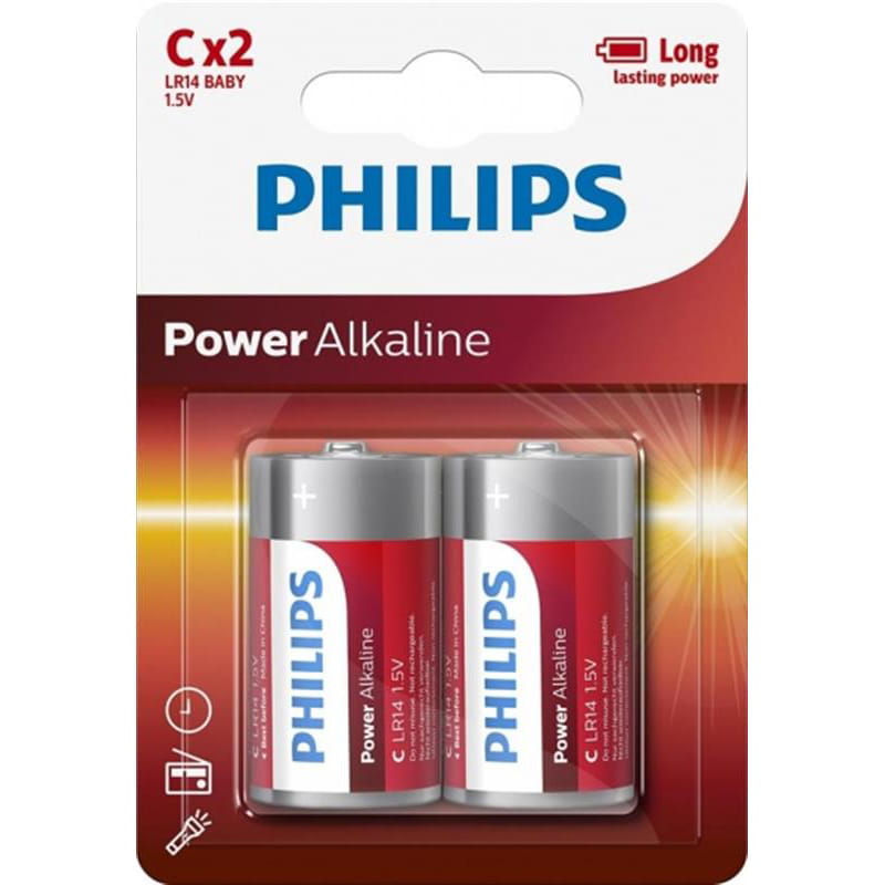 Батарейка Philips Power Alkaline C/LR14 BL 2 шт