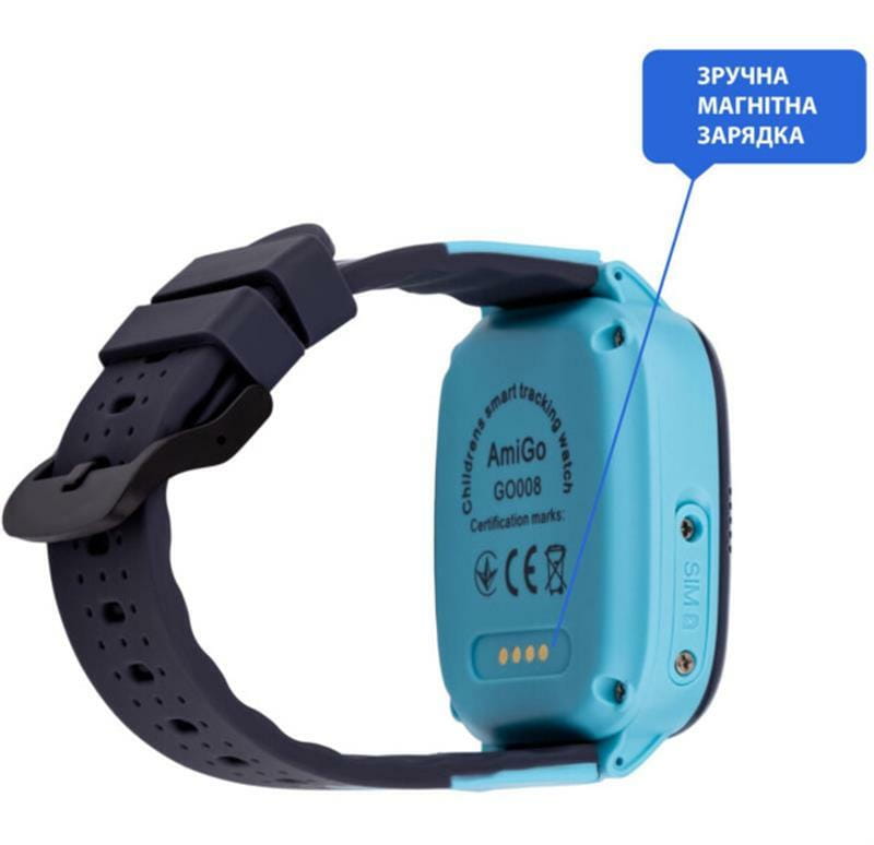 Детские смарт-часы AmiGo GO008 Milky GPS WiFi Blue