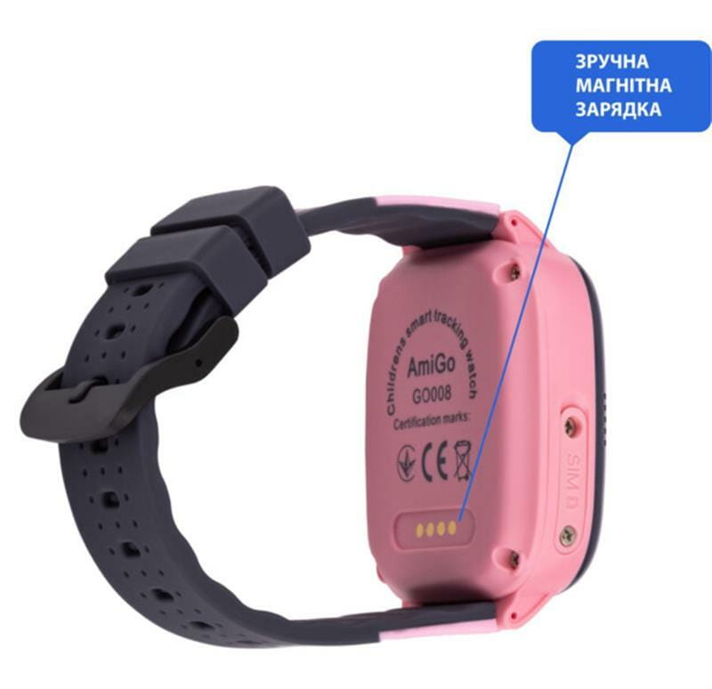 Детские смарт-часы AmiGo GO008 Milky GPS WiFi Pink