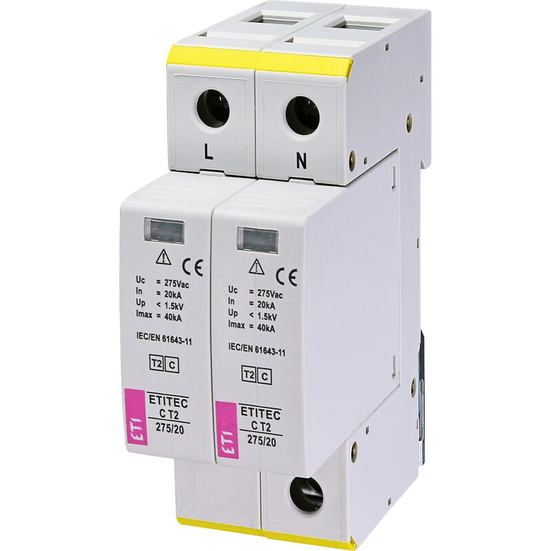 Ограничитель перенапряжения ETI ETITEC C T2 275/20 (2+0) 2p (2440397)