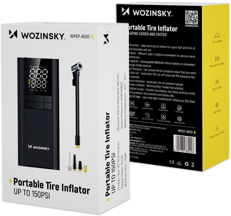 Автомобільний компресор Wozinsky WPEP-8000 (5907769384226)