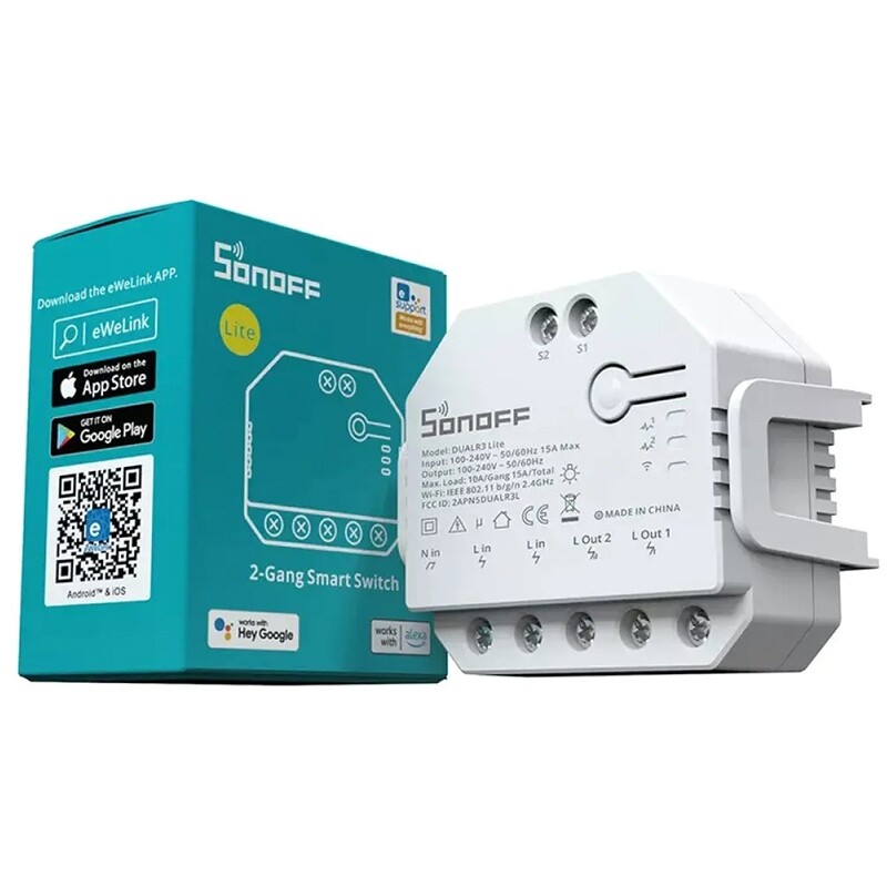 Смарт-переключатель Sonoff Wi-Fi с двойным реле DUALR3-LITE
