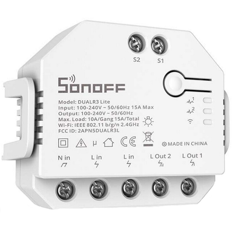 Смарт-переключатель Sonoff Wi-Fi с двойным реле DUALR3-LITE