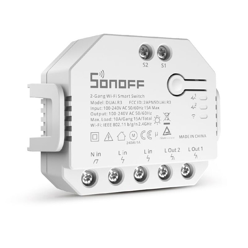 Смарт-переключатель Sonoff Wi-Fi с двойным реле и измерением мощности DUALR3