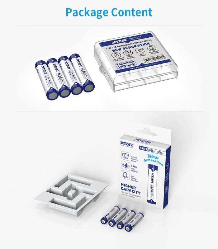 Аккумулятор XTAR AAA/LR03 Li-ion 1000 mAh 4 шт.