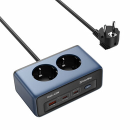 Фільтр живлення ColorWay CW-CHE25PDB 45W 2 розетки, 1xUSB-A 2xUSB-C, 2 м, синій