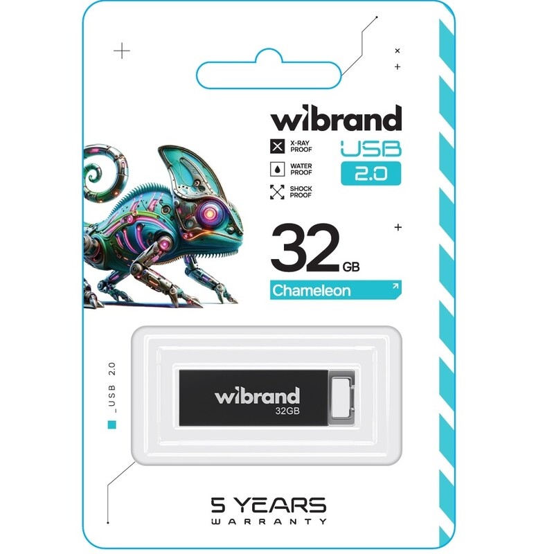 Флеш-накопитель USB 32GB Wibrand Chameleon Black (WI2.0/CH32U6B)