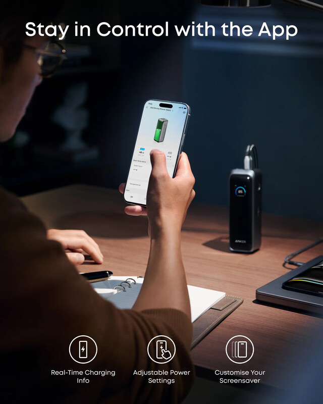 Универсальная мобильная батарея Anker Prime 20000mAh 220W Black (A110BH11)